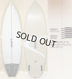 画像1: 【人気モデル美品】DRAFT // New Round Menace Twin 5'5" Fomura-1ブランク ティント入