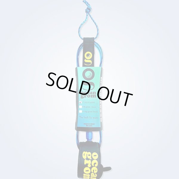 画像1: 【NEW!!】OCEAN GROM / 4' Micro Grom Leash "Fin(ブルー)"